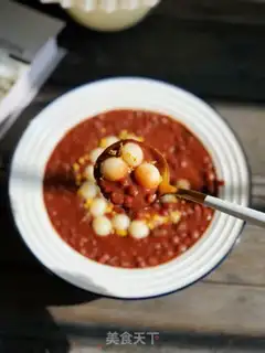 Make Red bean salsa rice ball soup step 9