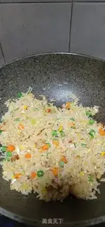Make Chicken pelt egg fried rice step 7