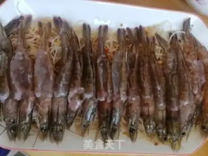 Make Garlic fan steamed shrimp step 8