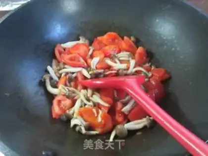 Make Tomato fried crab mushrooms step 6