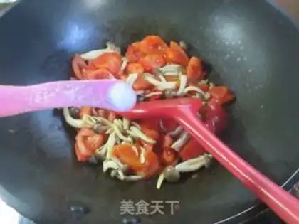 Make Tomato fried crab mushrooms step 7