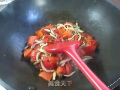 Make Tomato fried crab mushrooms step 9