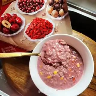 Make Five oatmeal milk corn congee step 8