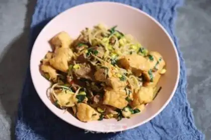 Make Beef butter tofu sprouts step 12