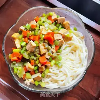 Make Garlic tofu noodles step 9