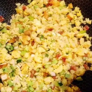 Make Sausage fried rice step 8