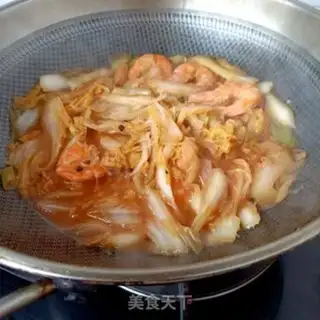 Make The cabbage fan stewed shrimp step 15