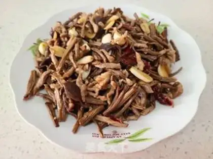 Make Tea mushroom fried meat step 8