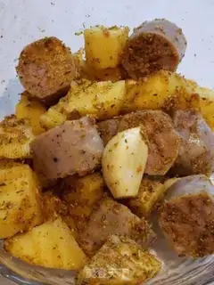 Make Garlic potato sausages step 6