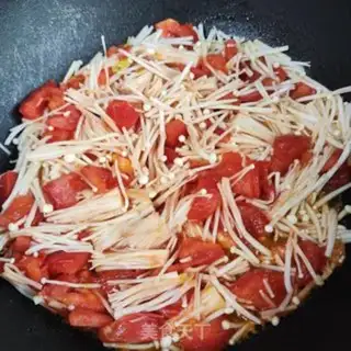 Make Tomato mushroom egg dumpling soup step 6