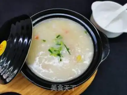 Make Dry prawn and vegetable porridge step 10