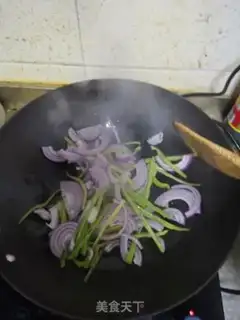Make Onion pepper fried chicken heart step 6