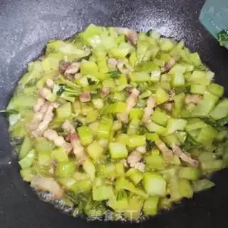 Make Meat mustard fried rice step 6