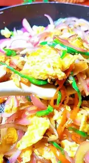 Make Onion fried eggs step 8