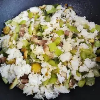 Make Meat mustard fried rice step 8