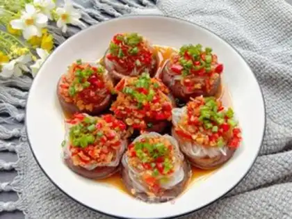 Make Garlic fan steamed mushrooms step 15