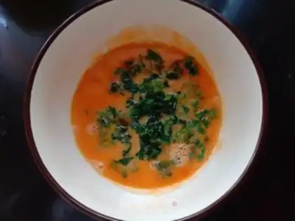 Make Spinach eggs and shrimp step 5