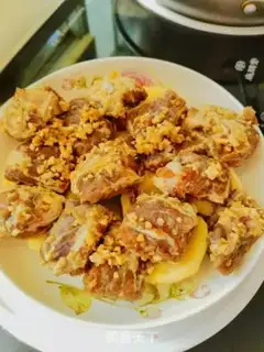 Make Garlic ribs steam potatoes step 7