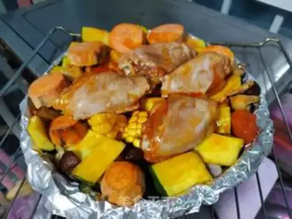 Make Roasted vegetable chicken wings step 10