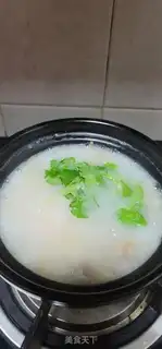 Make Egg beef congee step 6