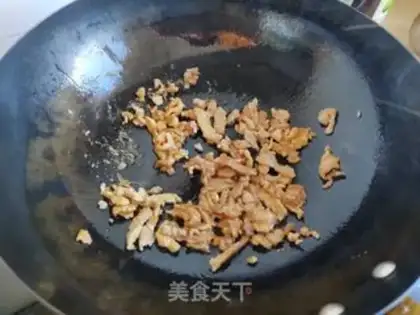 Make Blue bean fried meat step 2
