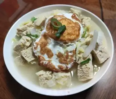 Make Bean-freeze tofu egg soup step 6