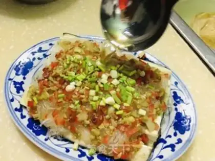 Make Garlic chili steamed eggplant fans step 7