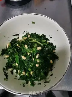 Make Spinach with soybeans step 3