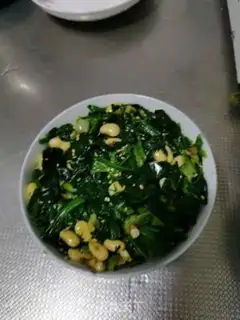 Make Spinach with soybeans step 5