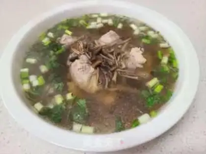 Make Tea, mushroom, bone soup step 11