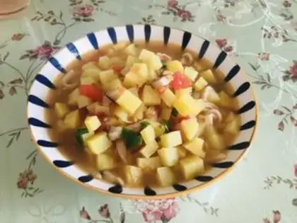 Make Potato beef noodles step 8