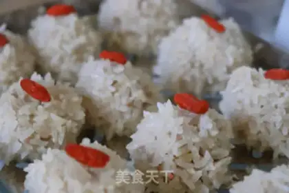 Make Pearl rice balls step 4