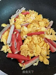 Make Crab willow fried eggs step 7