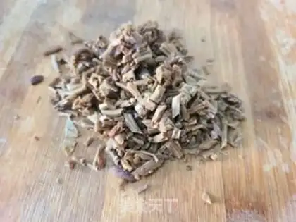 Make Tea mushroom fried eggs step 2