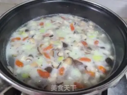 Make Celery mushroom congee step 9