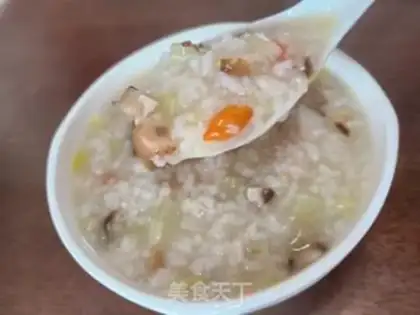Make Celery mushroom congee step 12
