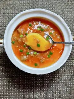 Make Tomato beef steamed eggs step 14