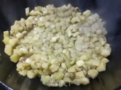 Make Cream shrimp fried eggplant step 3