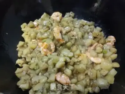 Make Cream shrimp fried eggplant step 6