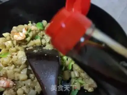 Make Cream shrimp fried eggplant step 8