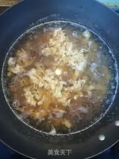 Make Sour duck blood egg soup step 5