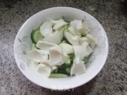 Make Eggs and fruit and cucumbers step 2