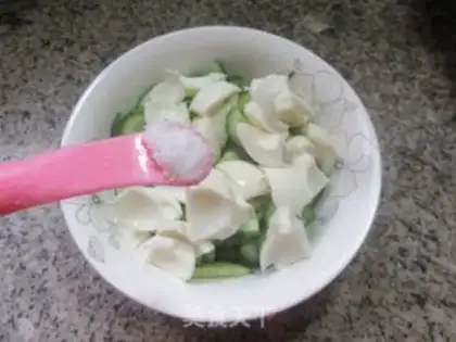 Make Eggs and fruit and cucumbers step 3