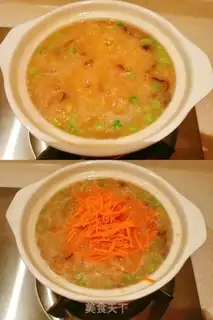 Make Shrimp meat and vegetable porridge step 5