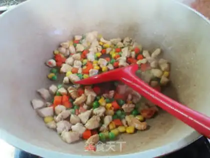 Make The groceries fried chicken chest step 8