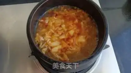 Make Spicy cabbage seafood tofu soup step 5