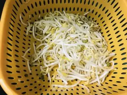 Make Eggs and green bean sprouts step 2
