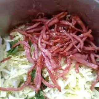 Make Ham sausage cabbage step 8