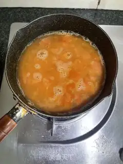 Make Tomato fan shrimp step 5