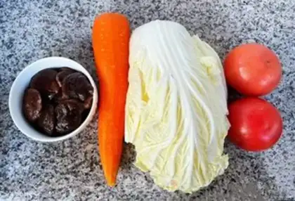 Make Tomato pickles, carrots, veal soup step 0